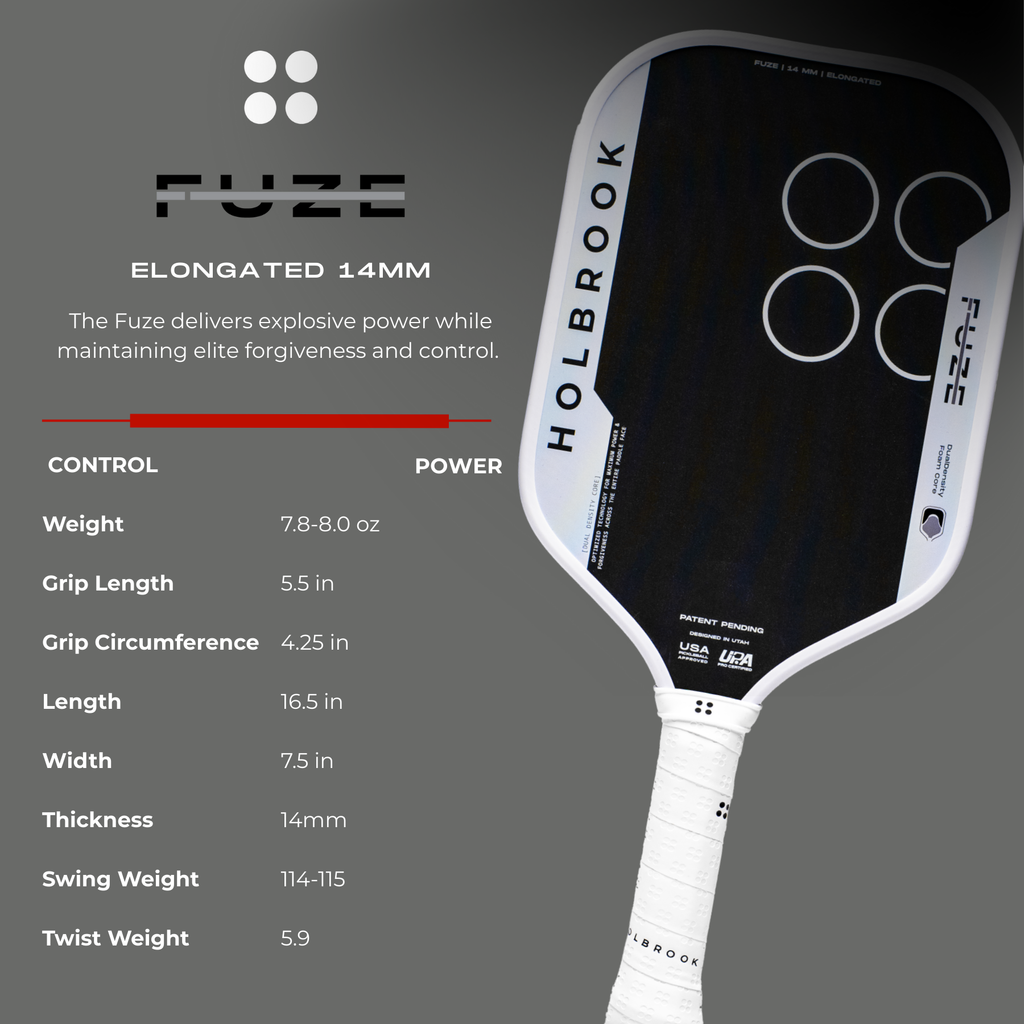 Holbrook FUZE – Elongated Control + Pop Paddle (14mm)