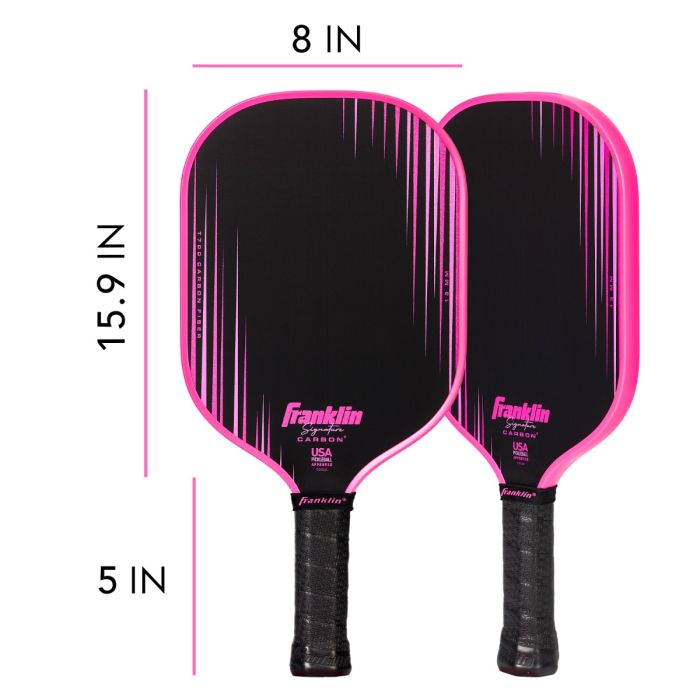 Franklin Signature Carbon Series Pickleball Paddle – 13mm Traditional Shape, Pink